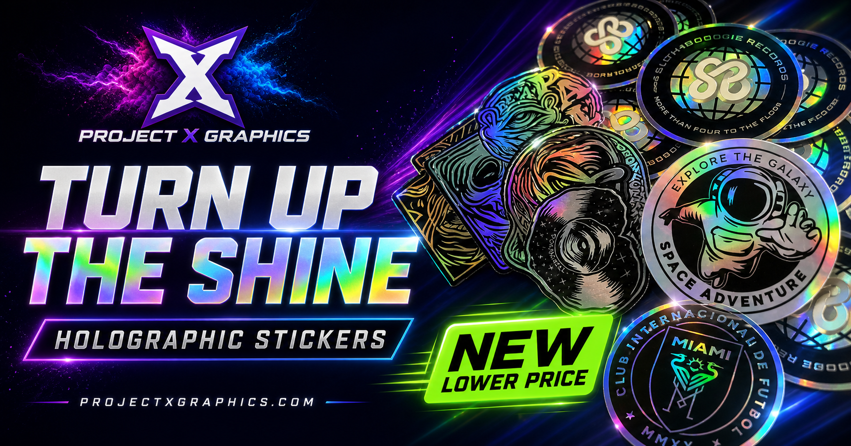 holographic stickers project by Project X Graphics