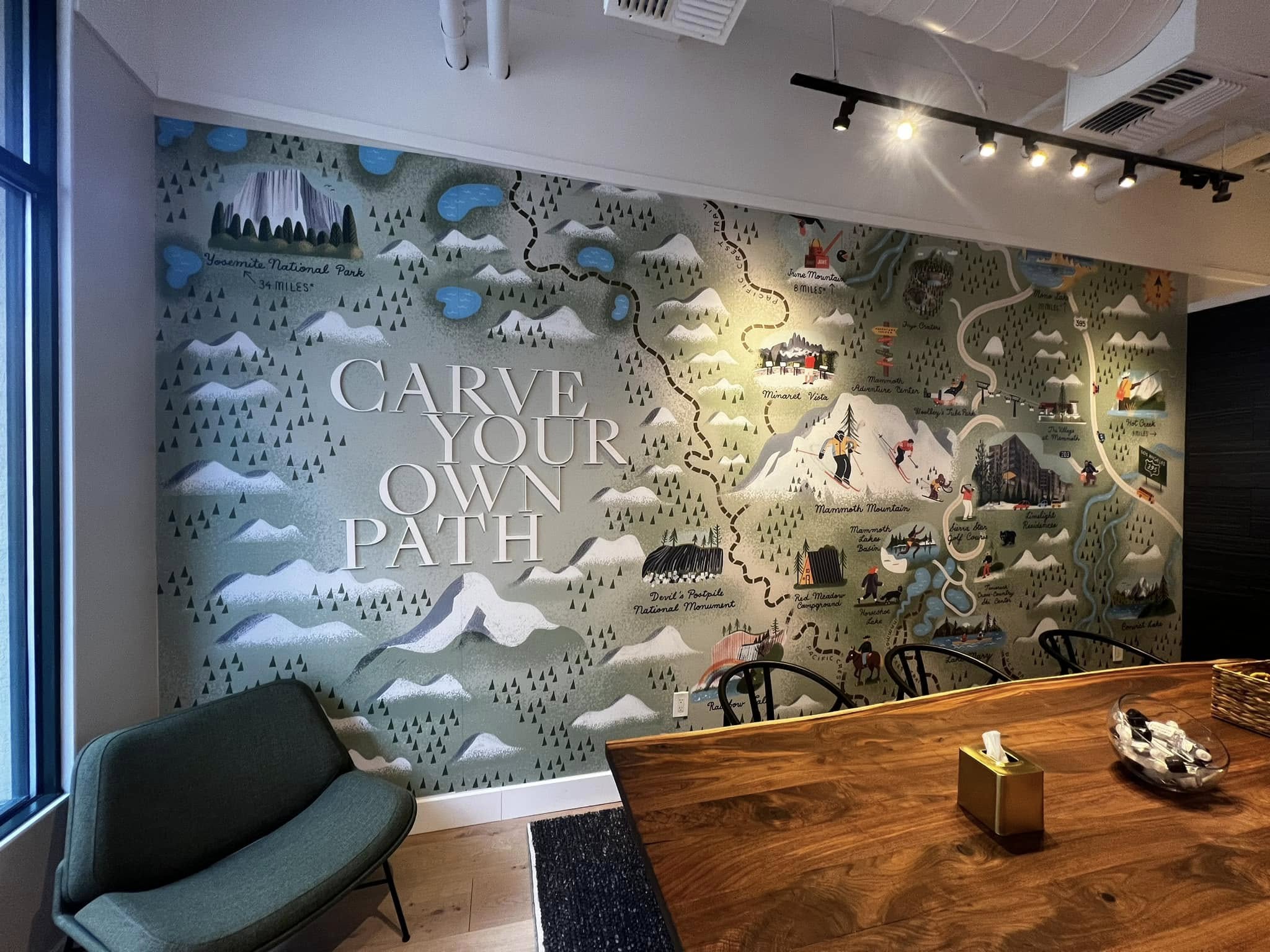 scenic interior wall mural project by Project X Graphics
