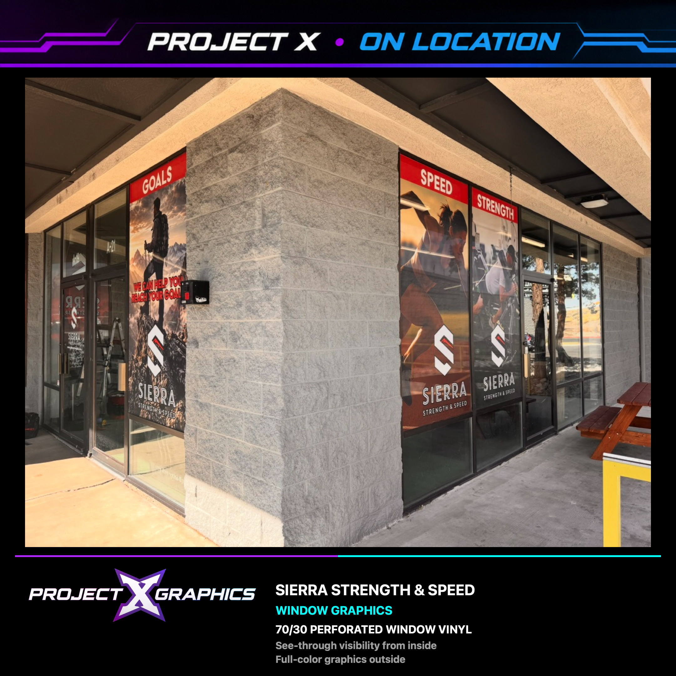 sierra strength & speed / full storefront project by Project X Graphics
